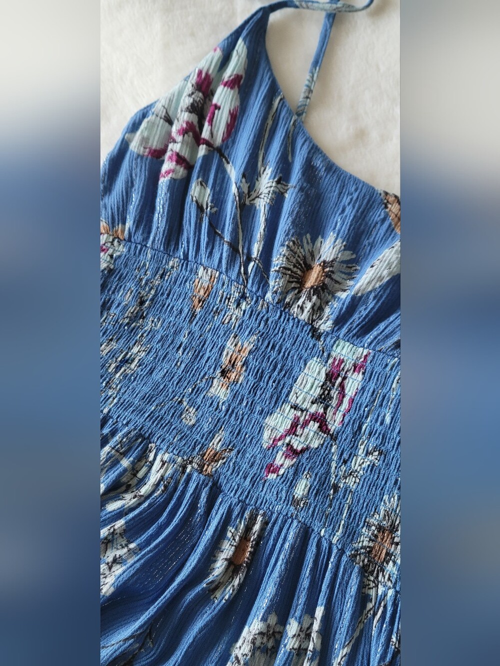 Angie Blue Floral Midi Dress - Picture 4 of 6